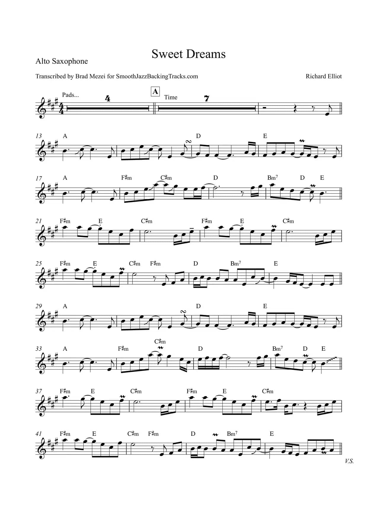 Sweet Dreams（中音萨克斯）