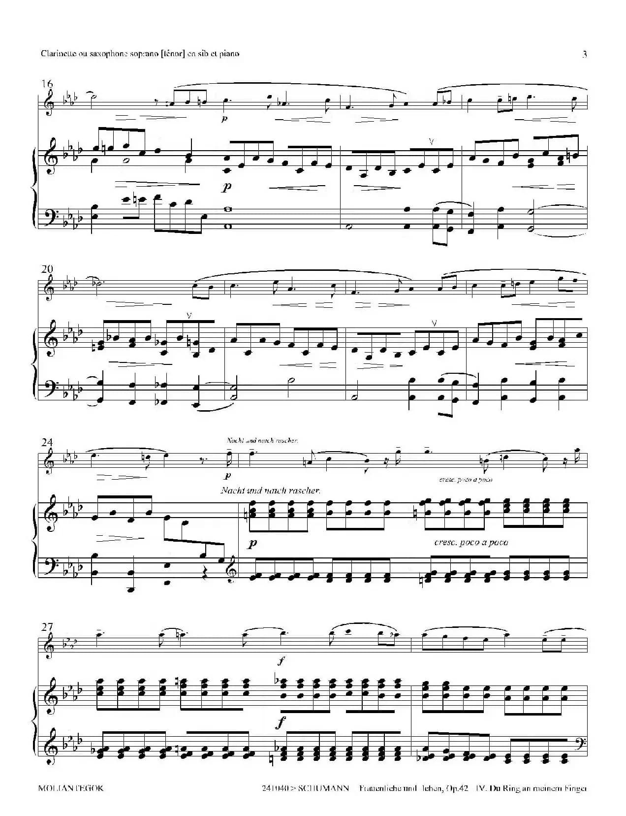 妇女的爱情与生活 Op42·Ⅳ（高音萨克斯+钢琴伴奏）