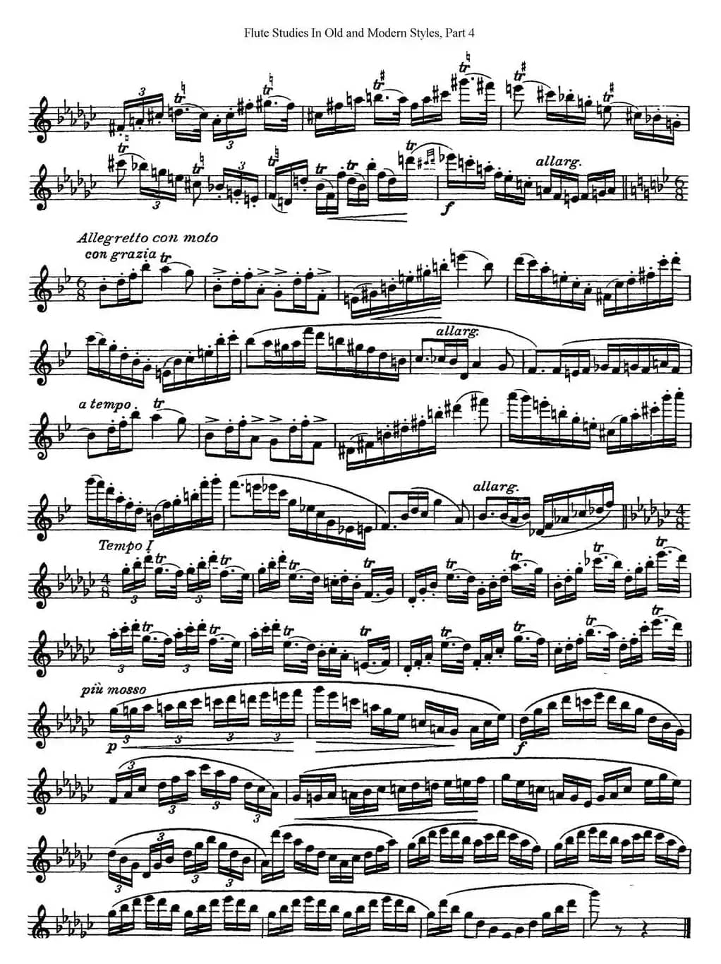 斯勒新老风格长笛练习重奏曲（第四部分）（NO.23）