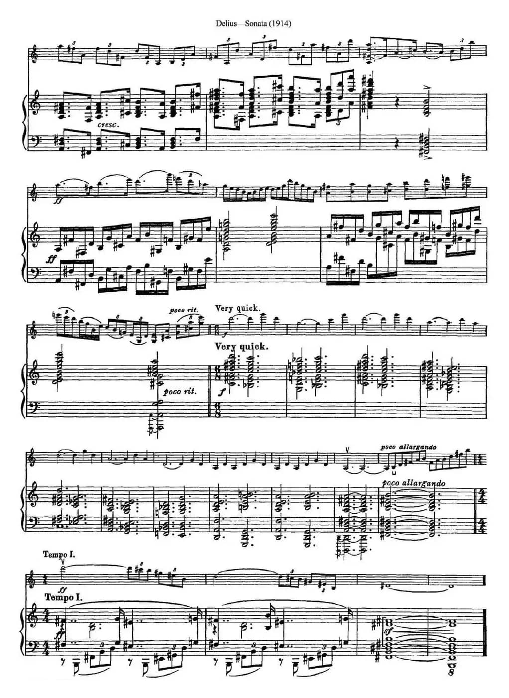 Delius Sonata（小提琴+钢琴伴奏）