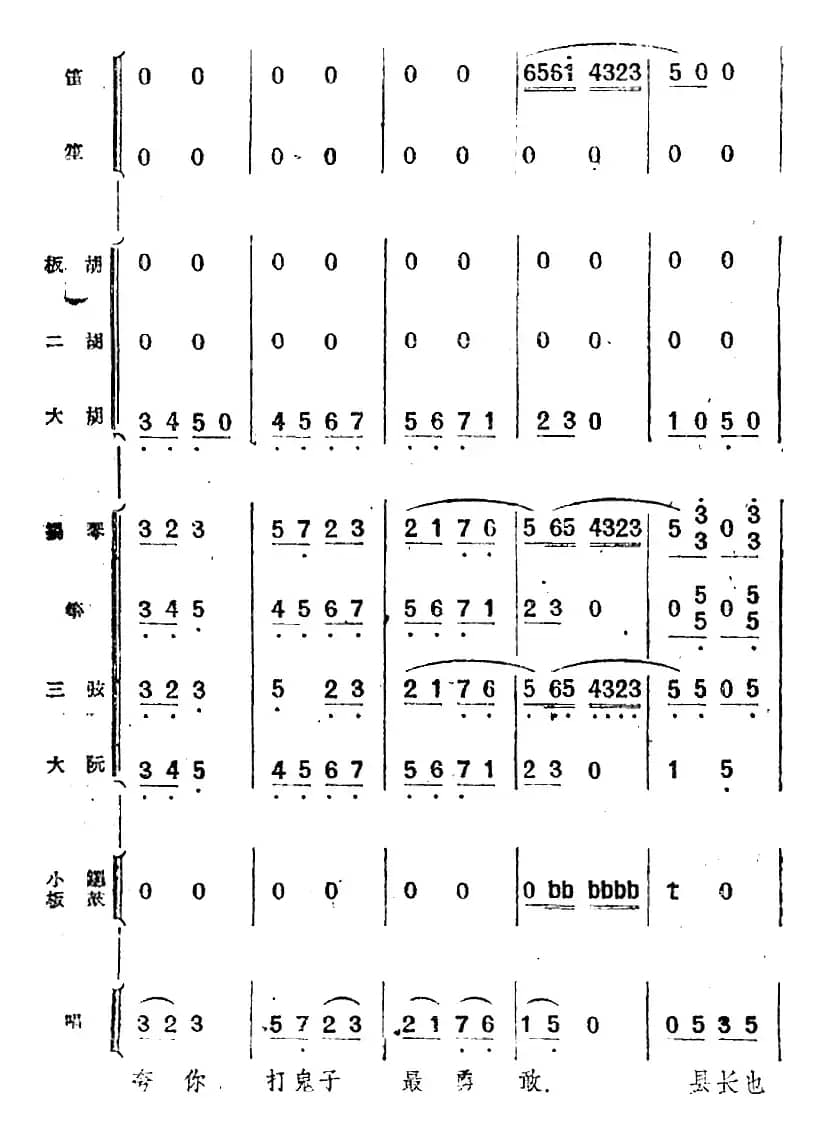 歌剧《小二黑结婚》第一曲 为什么二黑哥还不回还（民乐合奏总谱）