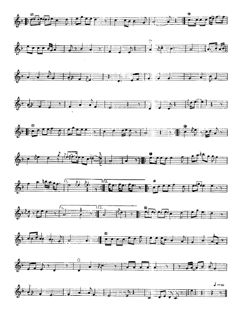 十二木卡姆：Ⅷ 乌夏克木卡姆 379——389（主旋律谱）