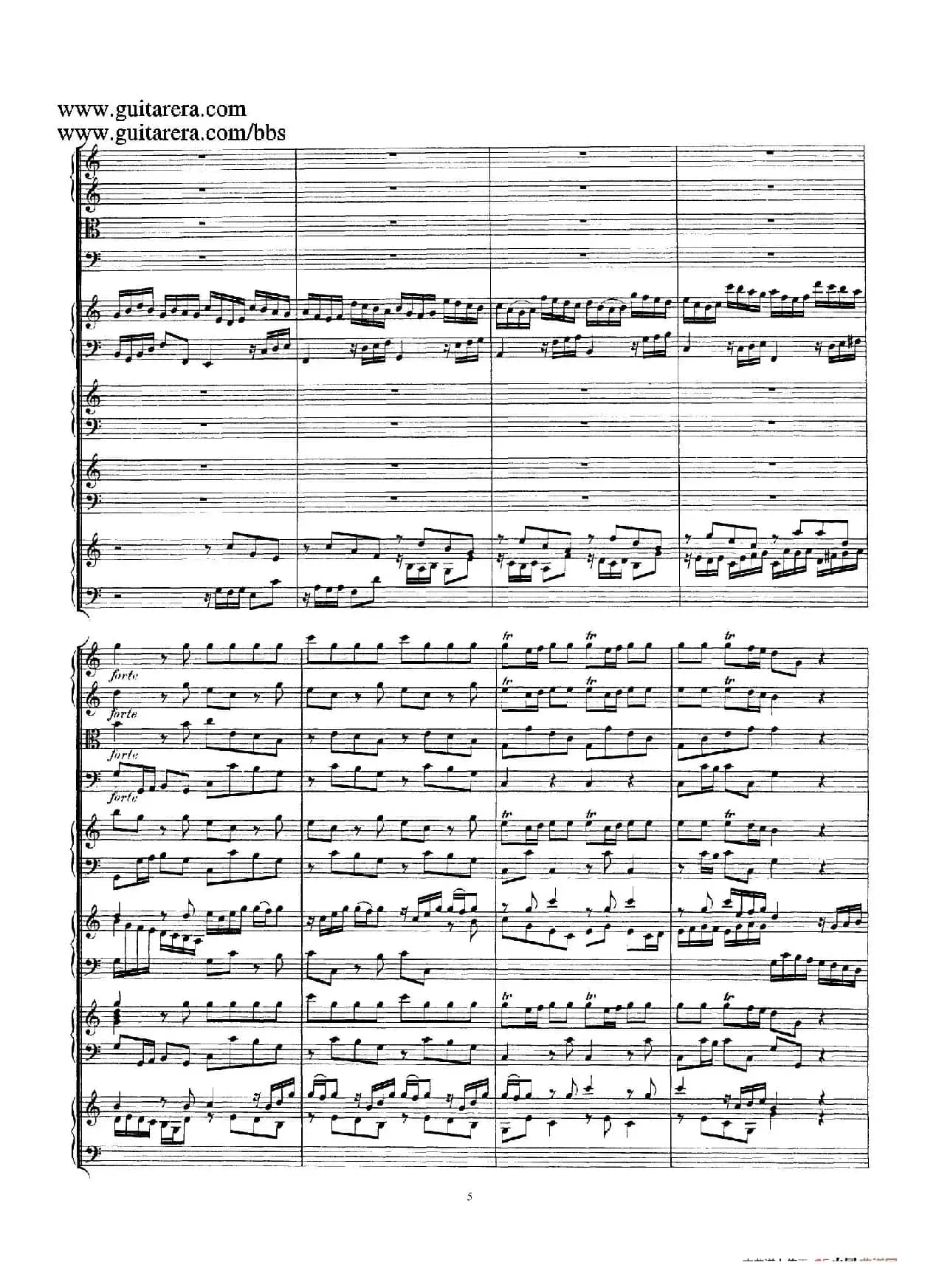 为四架古钢琴而作的a小调协奏曲 BWV 1065（总谱）