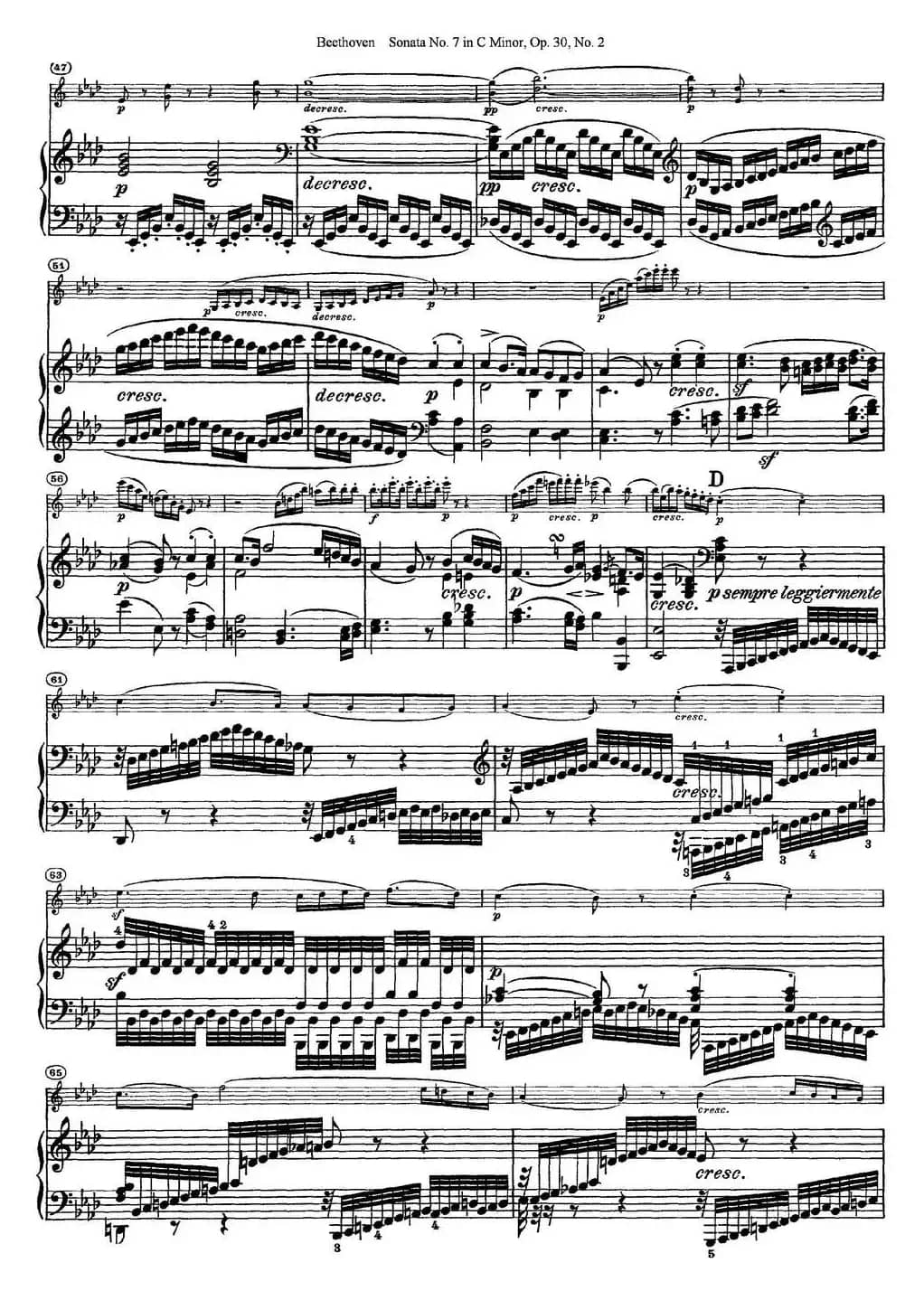 Violin Sonata No.7 in C Minor Op.30 No.2（小提琴+钢琴伴奏）