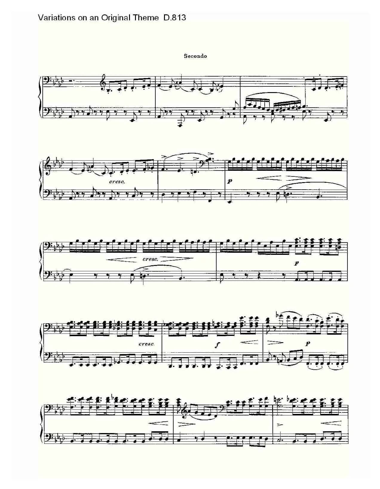 Variations on an Original Theme D.813（原生态主题变鸣曲 D.）