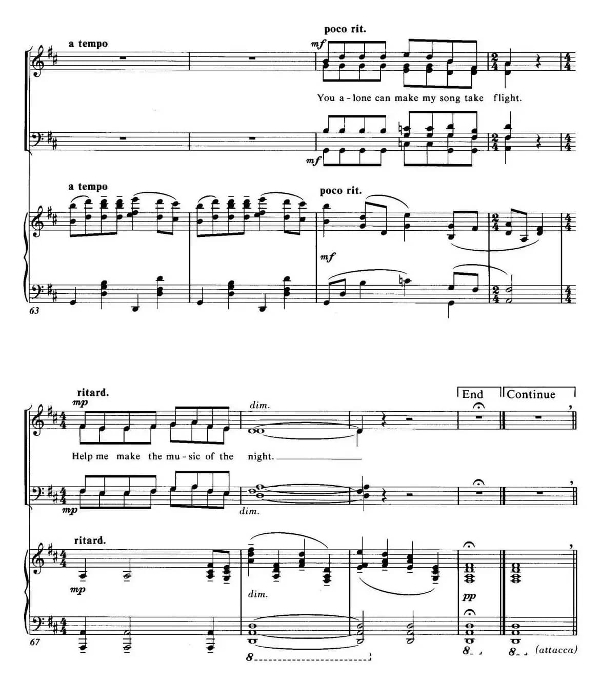 Choral Suite from The Phantom of the Opera（3 THE MUSIC OF THE NIGHT、四重奏）