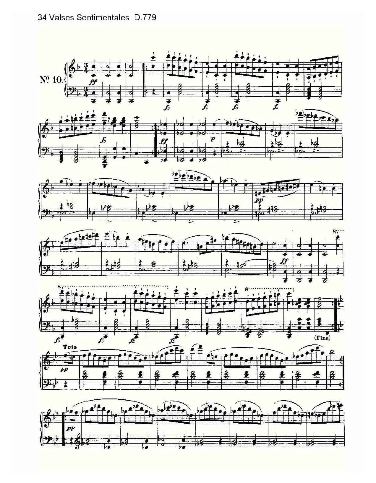 34 Valses Sentimentales D.779（34 伤感圆舞曲 D.779）