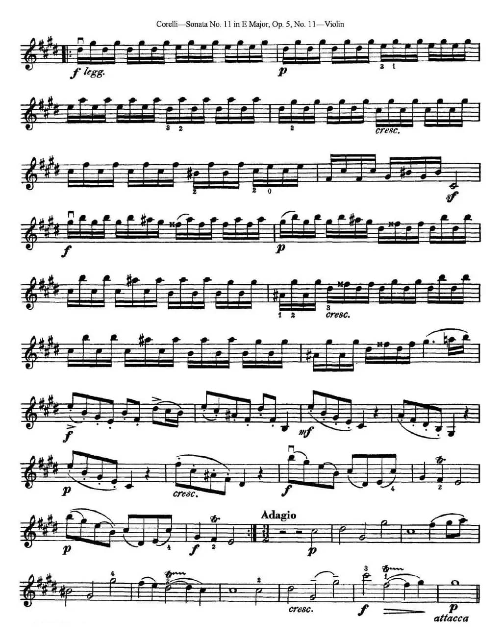 Sonata No.11 in E Major Op.5 No.11