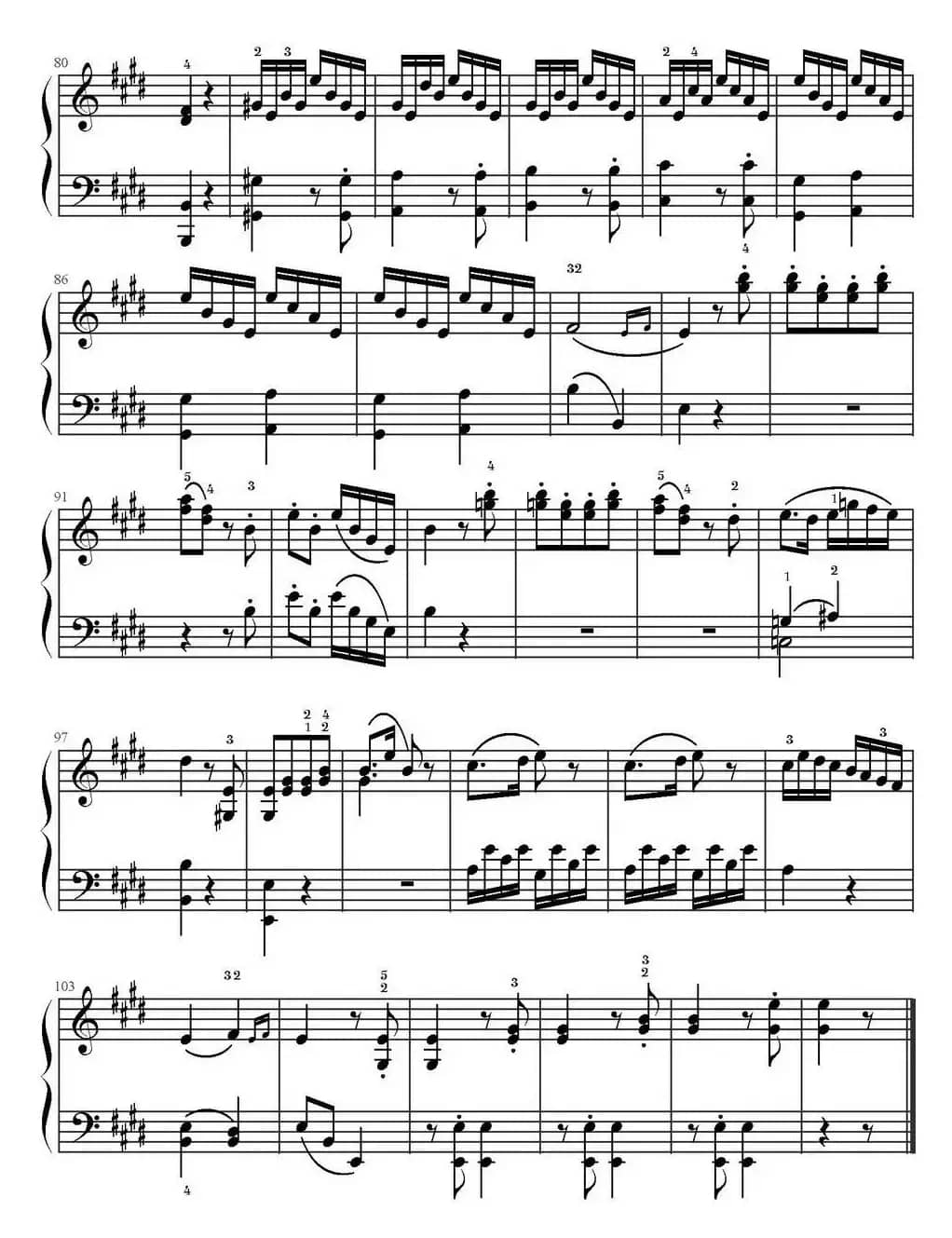 E大调奏鸣曲第三乐章