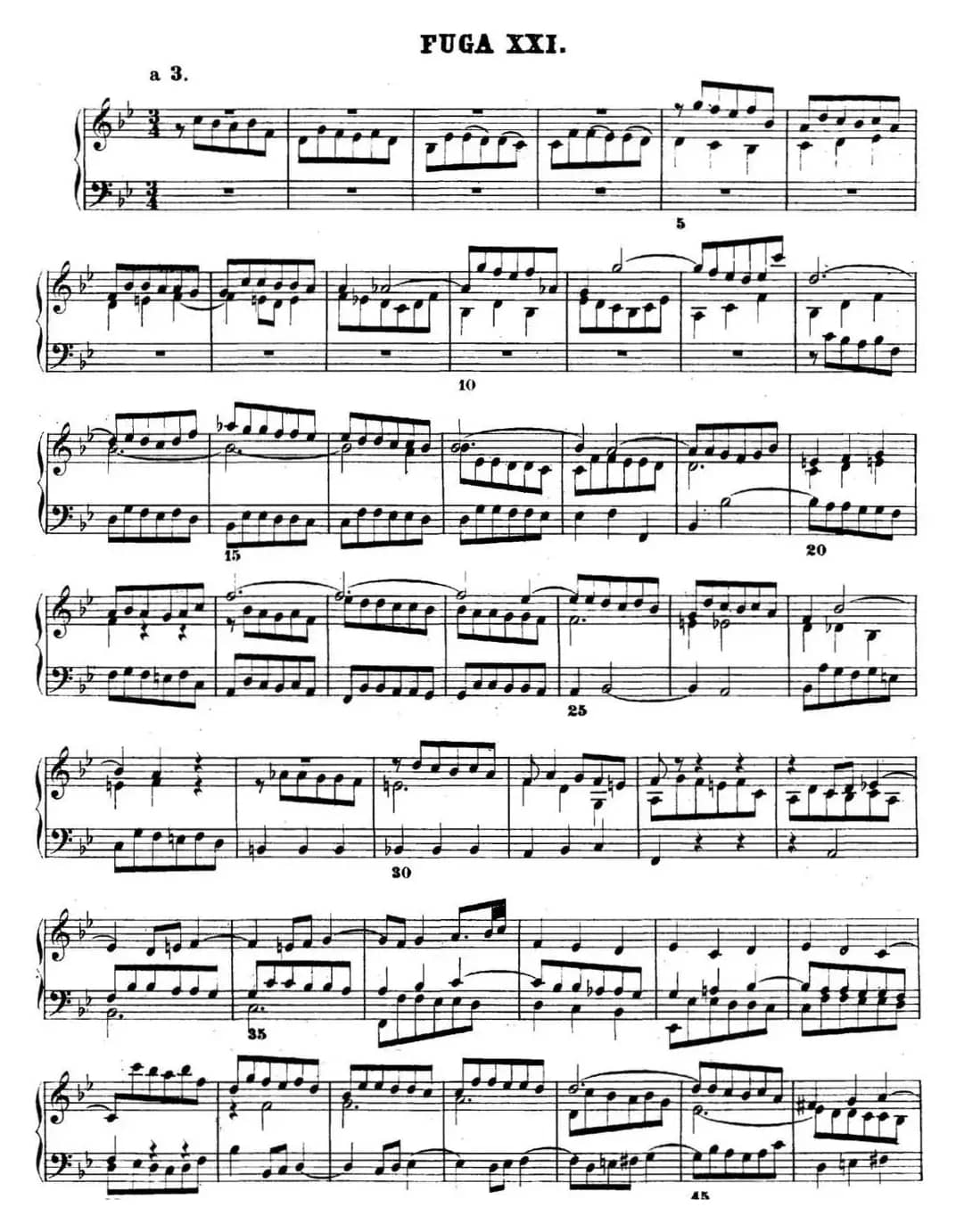 巴赫《平均律钢琴曲集·第二卷》之赋格曲（NO.21）