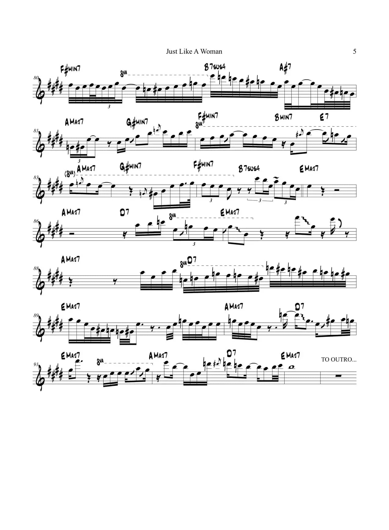 Just Like A Woman（次中音萨克斯）