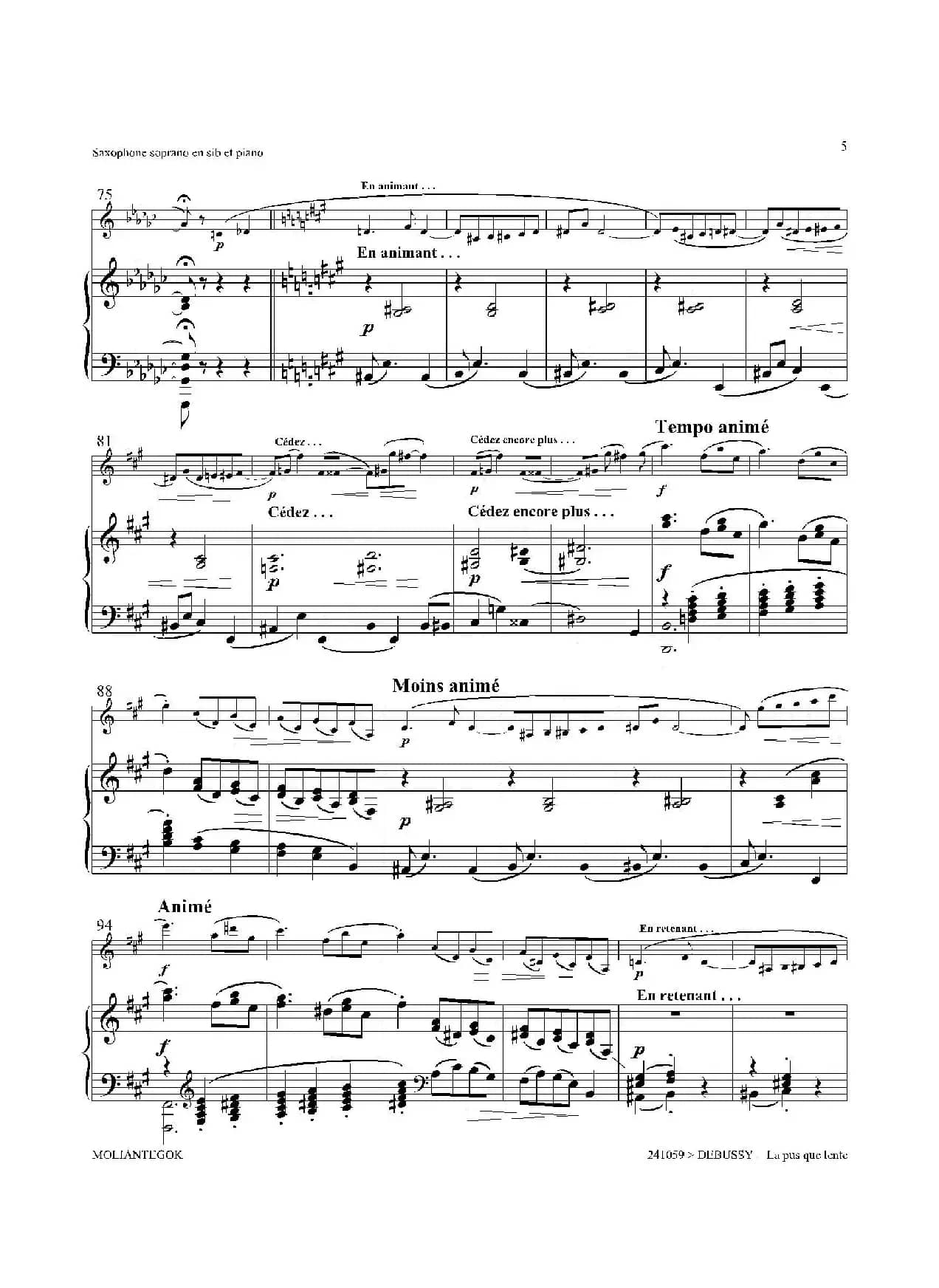 La pius que lente（缓慢地圆舞曲）（高音萨克斯+钢琴伴奏）