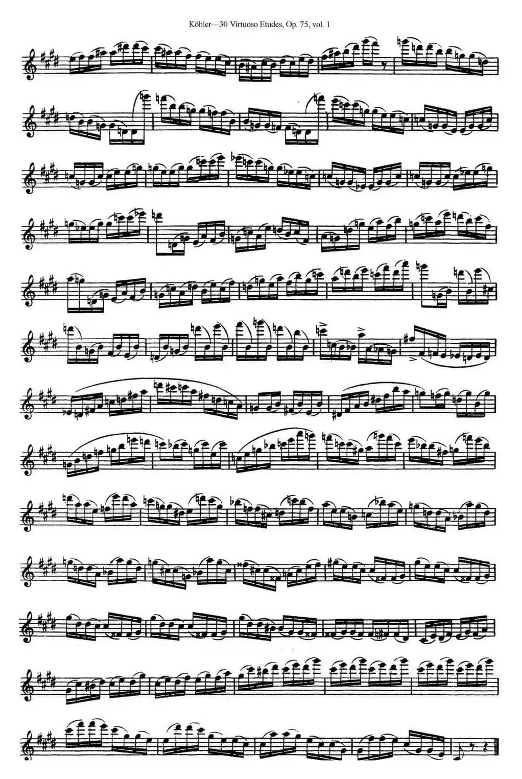 柯勒30首高级长笛练习曲作品75号（NO.8）