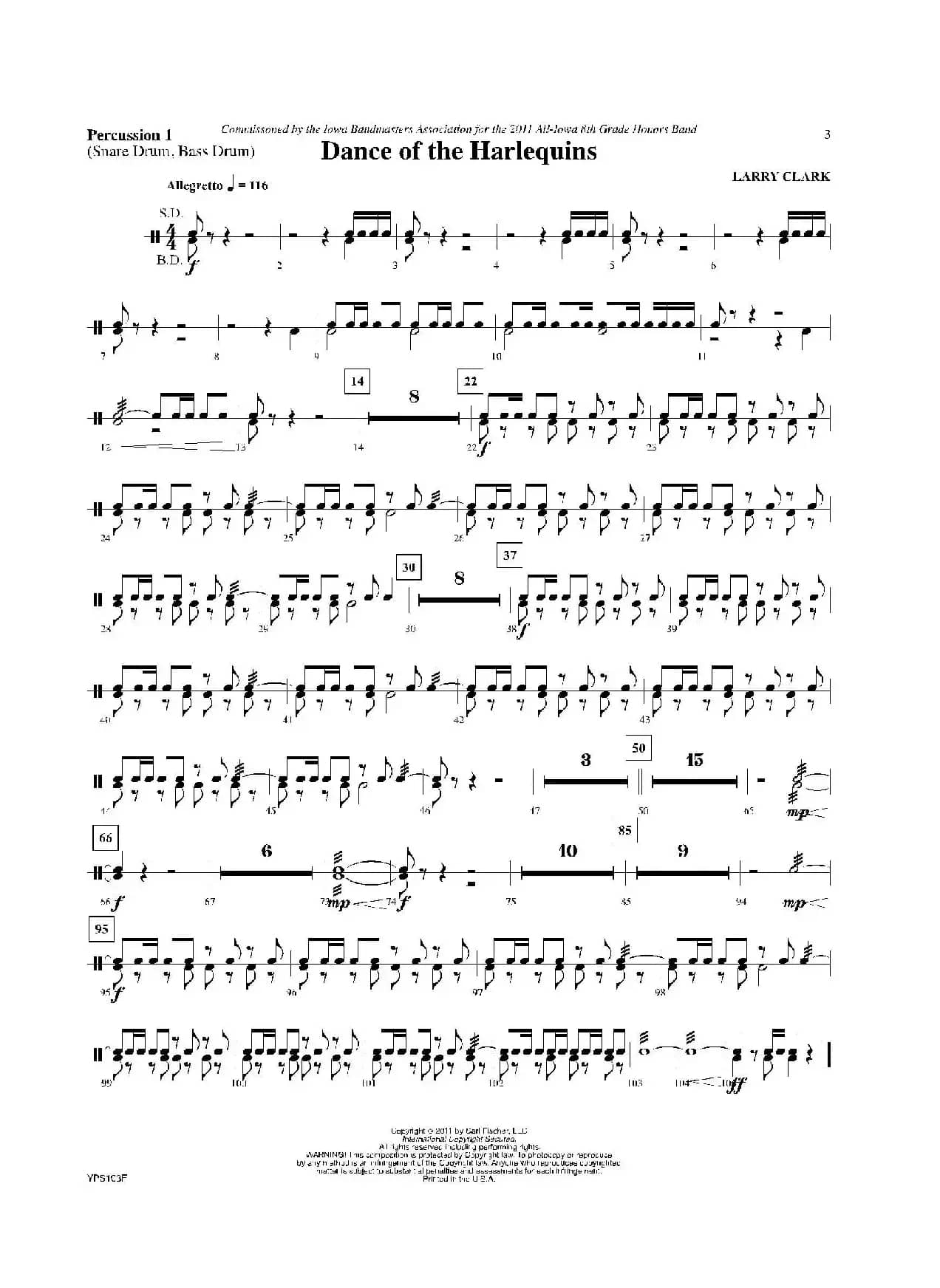 Dance of Harlequins（打击乐组Perc 1分谱）