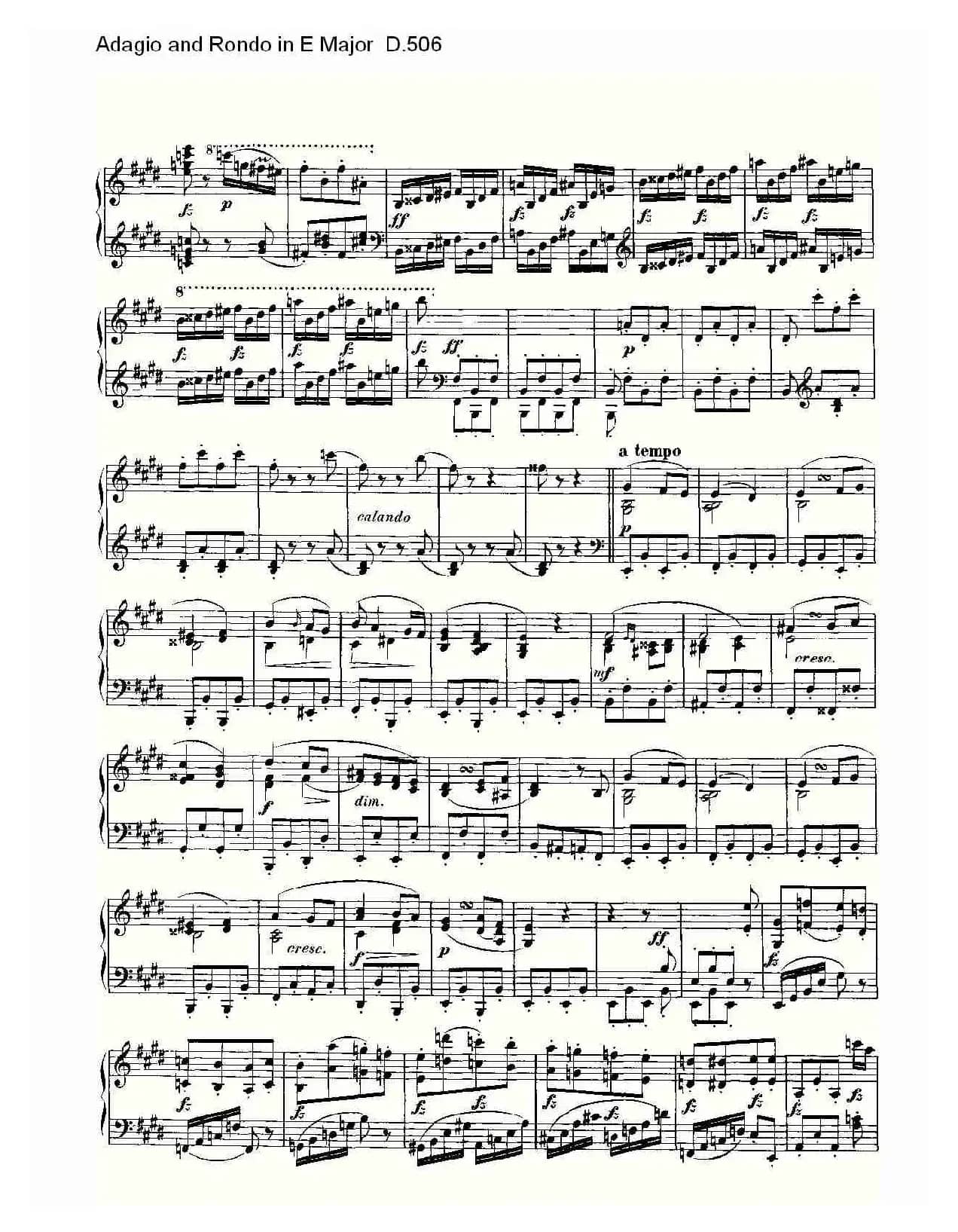 Adagio and Rondo in E Major D.506（E大调柔板回旋曲 D.506）