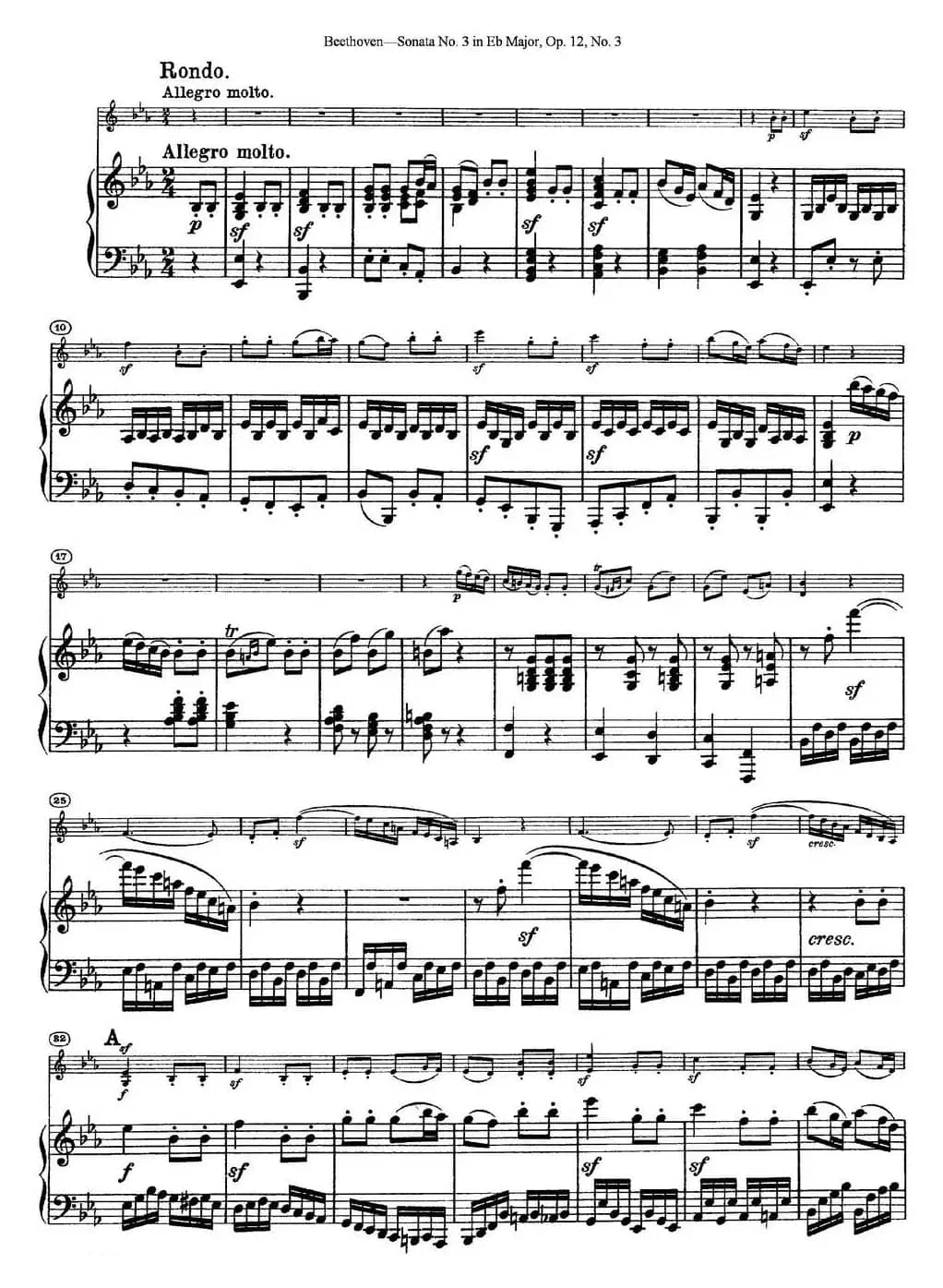 Violin Sonata No.3 in Eb Major Op.12 No.3（小提琴+钢琴伴奏）