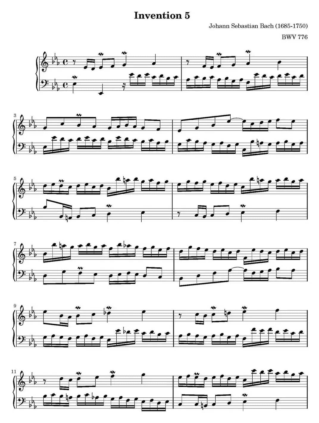 15首巴赫二部创意曲集(NO.5)