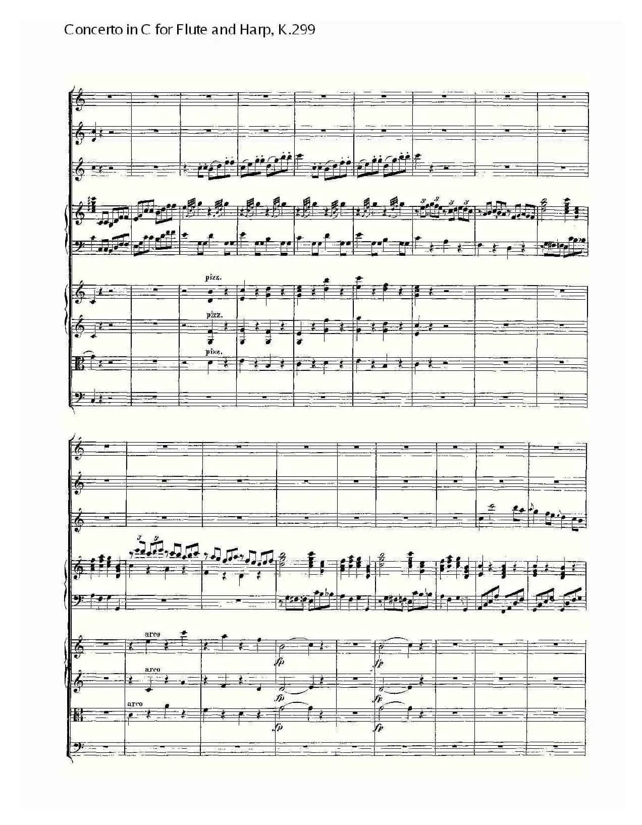 C调长笛与竖琴协奏曲, K.299（二）