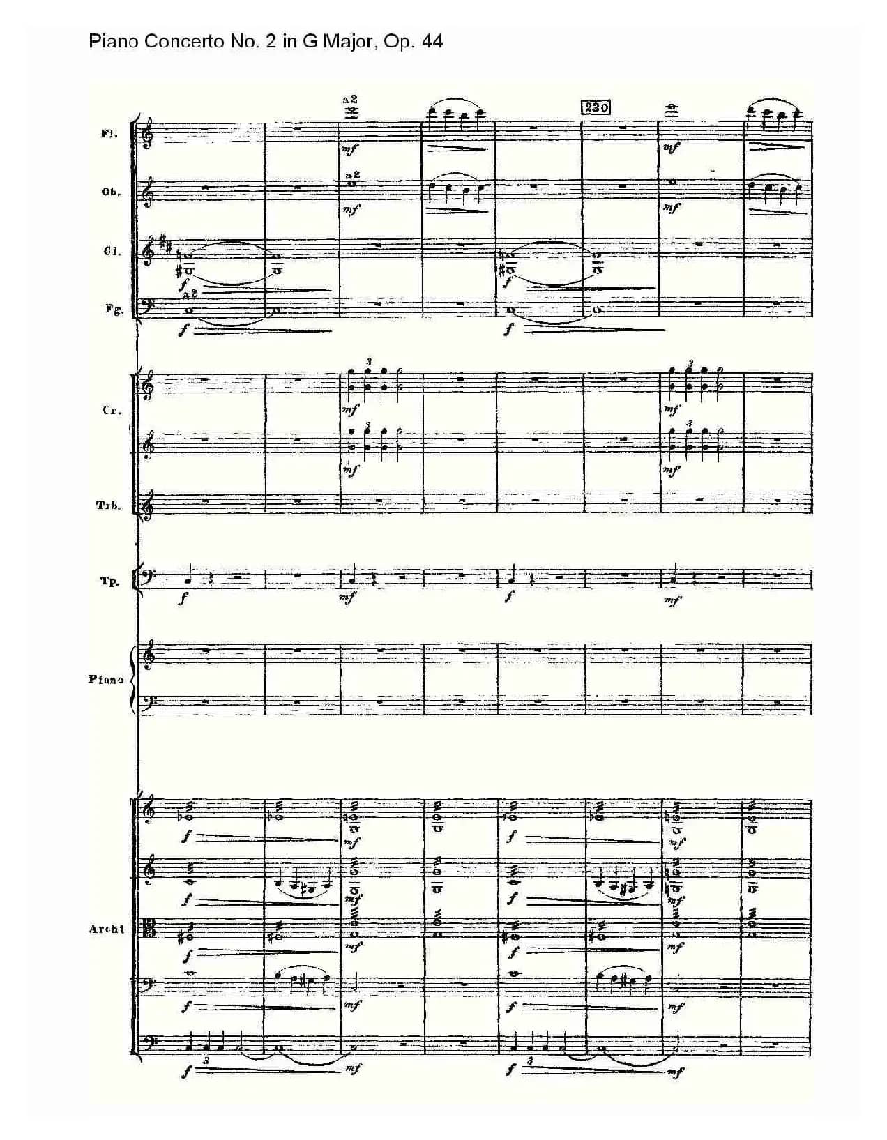 G大调第二钢琴协奏曲, Op.44第一乐章（一）