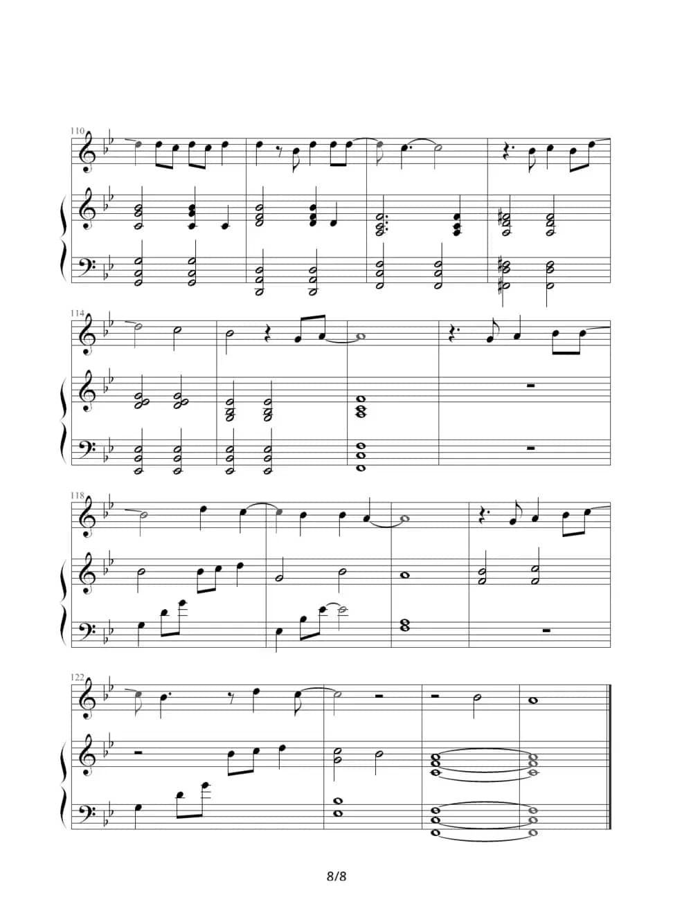 because of you（韩剧《冬季恋歌》插曲）（钢琴伴奏谱）