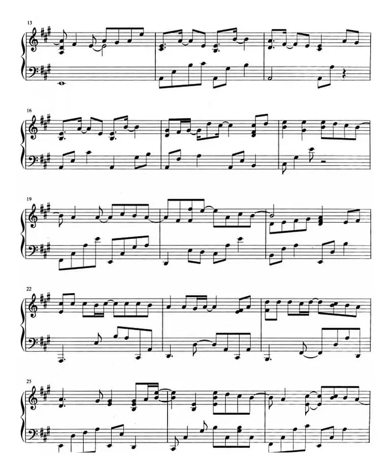 流行歌曲改编的钢琴曲：右手边