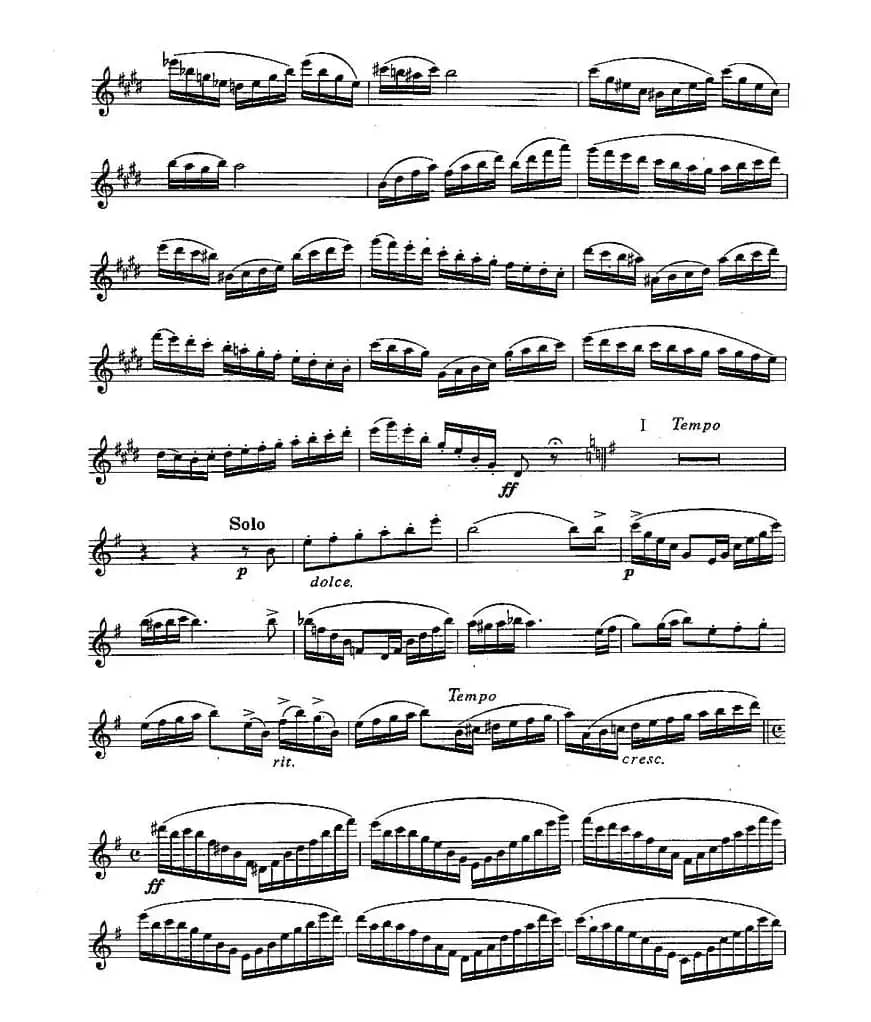 长笛九级考级曲谱（第四部分—1）