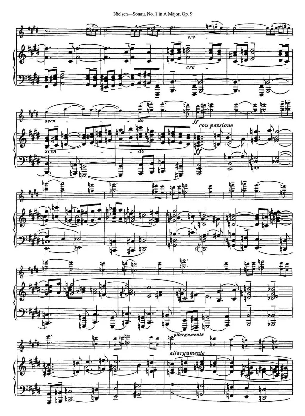 Violin Sonata No.1 in A Major Op.9（小提琴+钢琴伴奏）