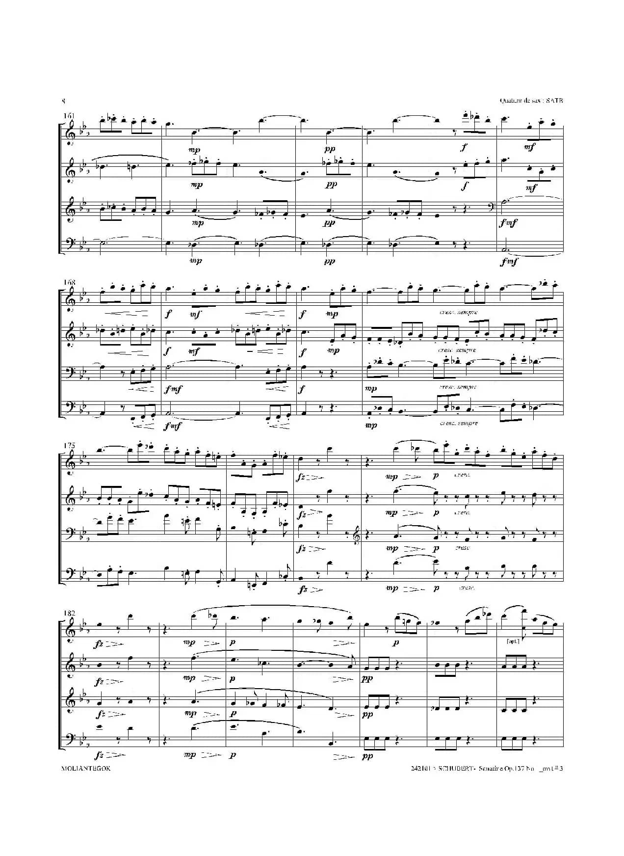 Sonatine Op.137 No 1（四重奏总谱）