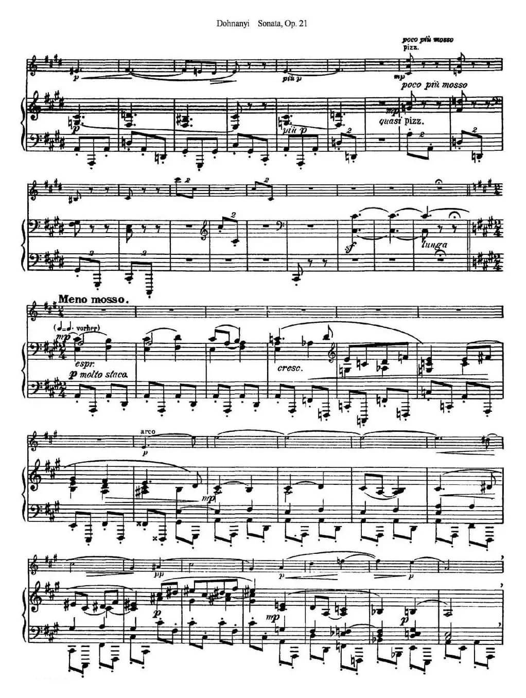 Dohnanyi Sonata Op.21（小提琴+钢琴伴奏）