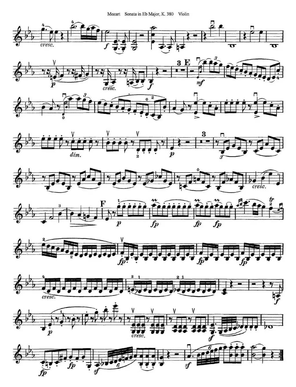 Violin Sonata in Eb Major K.380