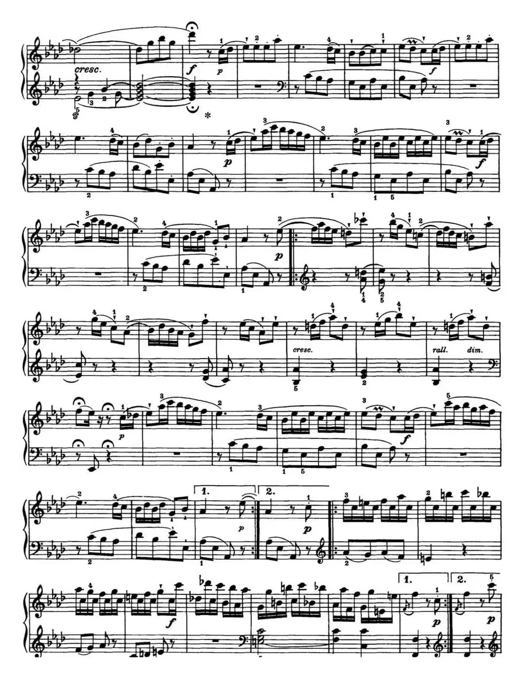 海顿 钢琴奏鸣曲 Hob XVI 43 in A-flat major