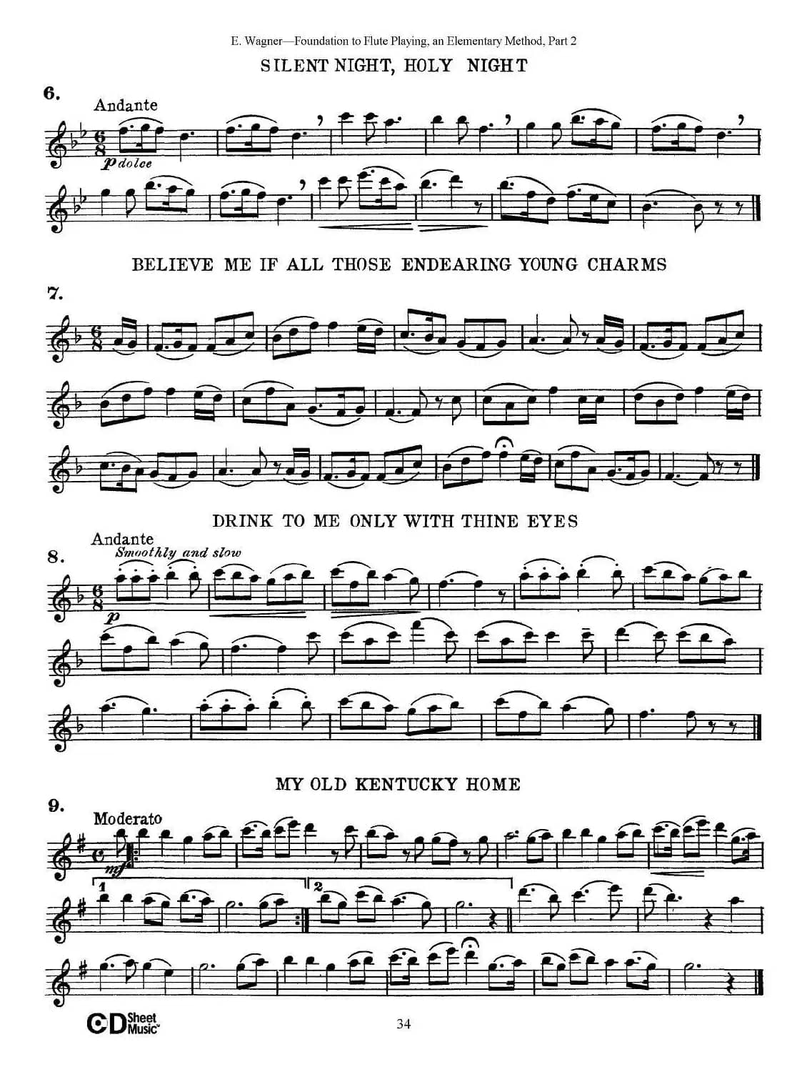 长笛演奏基础教程练习（Collection of Songs and solos）