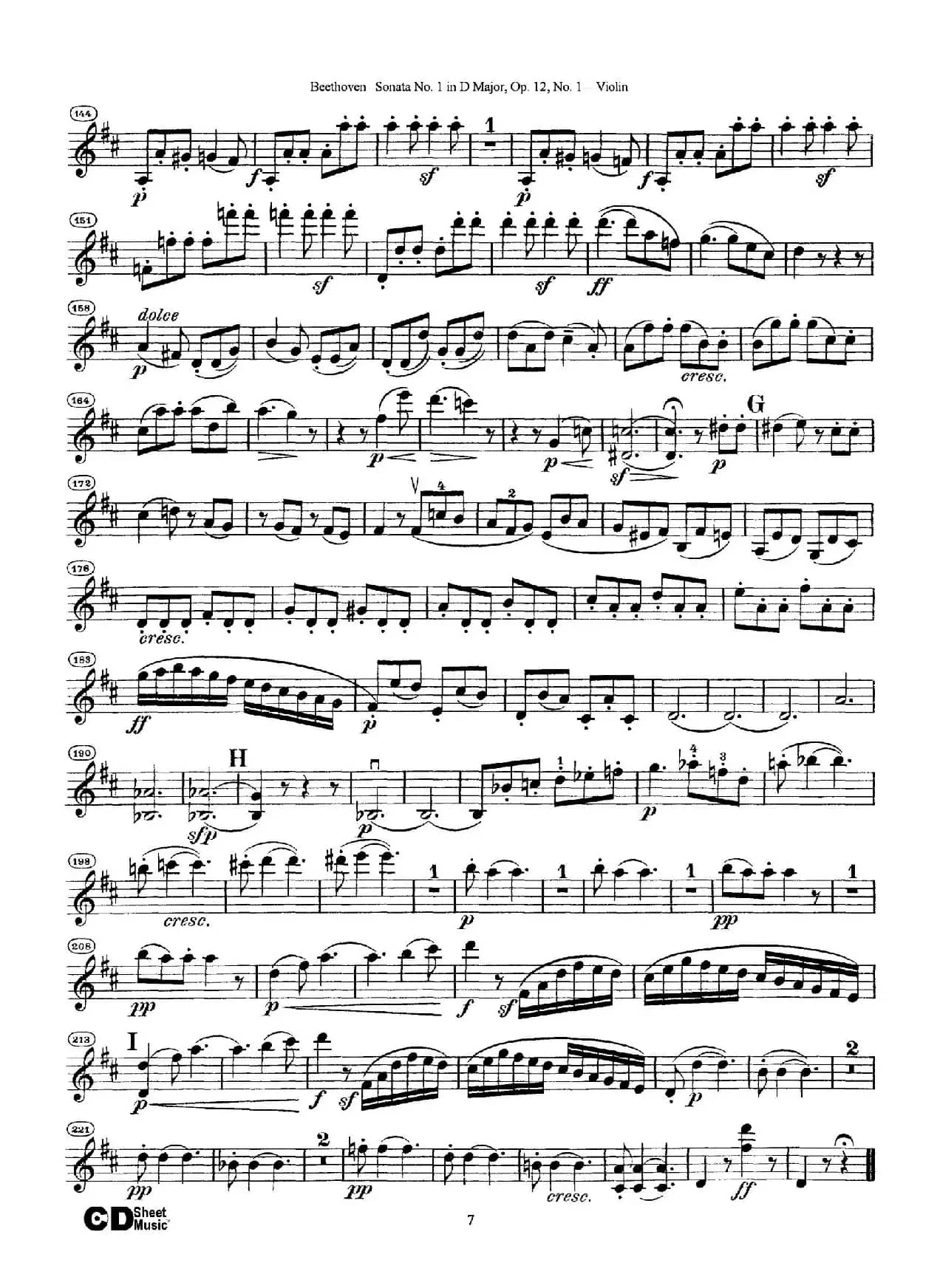 D大调第一小提琴奏鸣曲