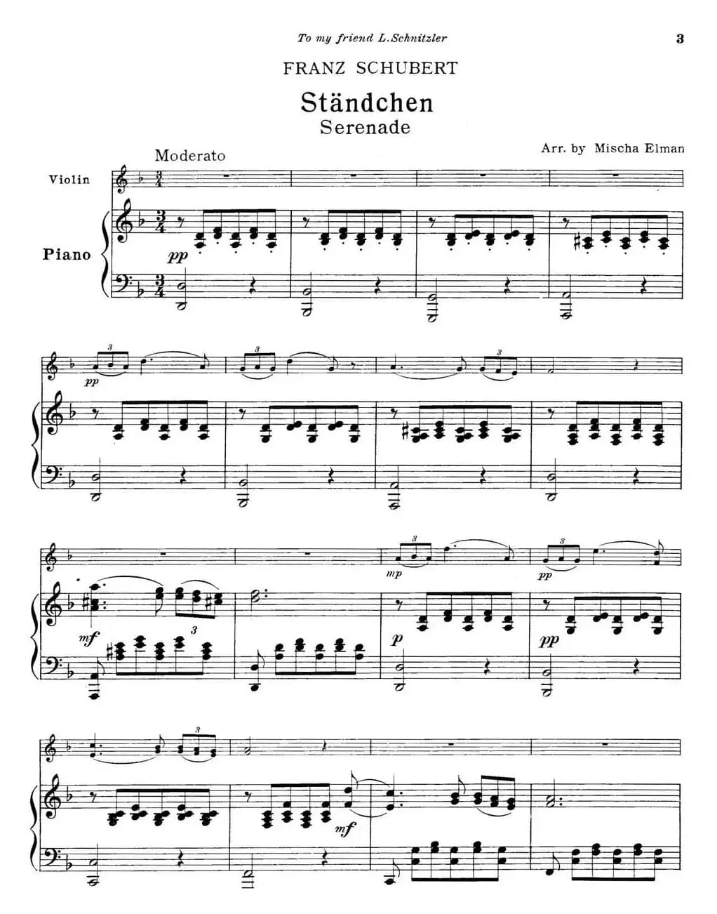 Standchen（小提琴+钢琴伴奏）