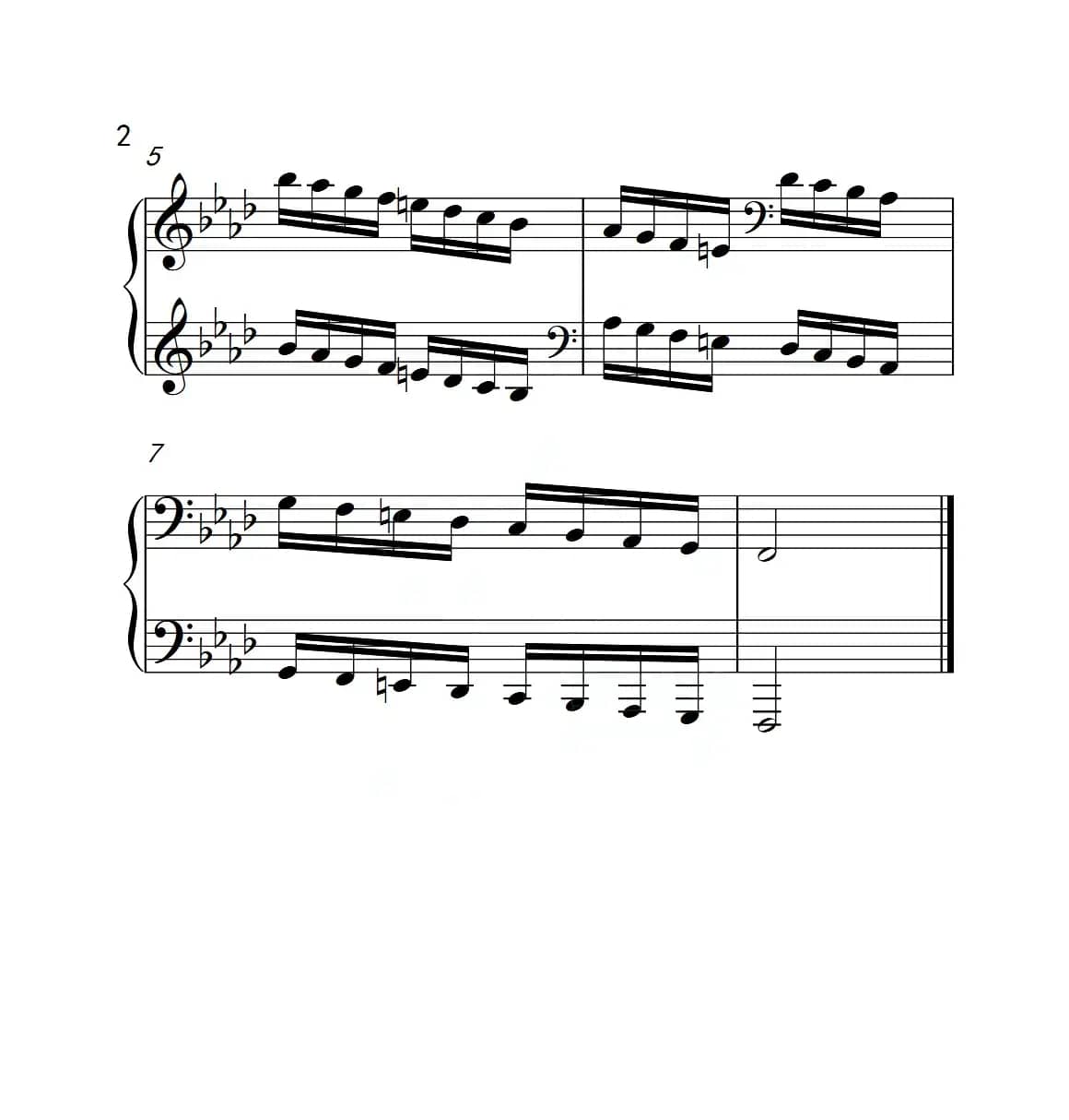 第五级 f小调音阶（中国音乐学院钢琴考级作品1~6级）