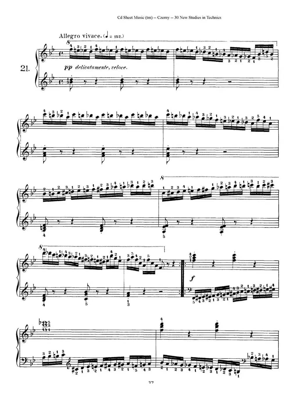 Czerny - 30 New Studies - 21（车尔尼Op849 - 30首练习曲）