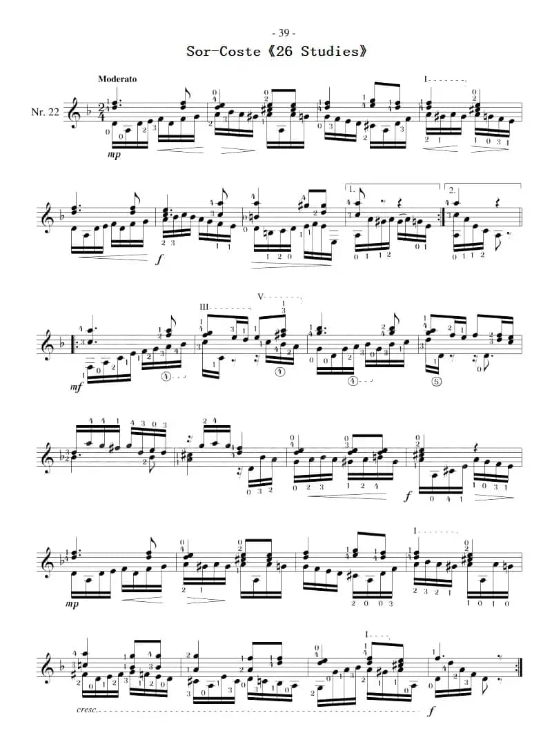Sor-Coste《26 Studies》（STUDY 22）