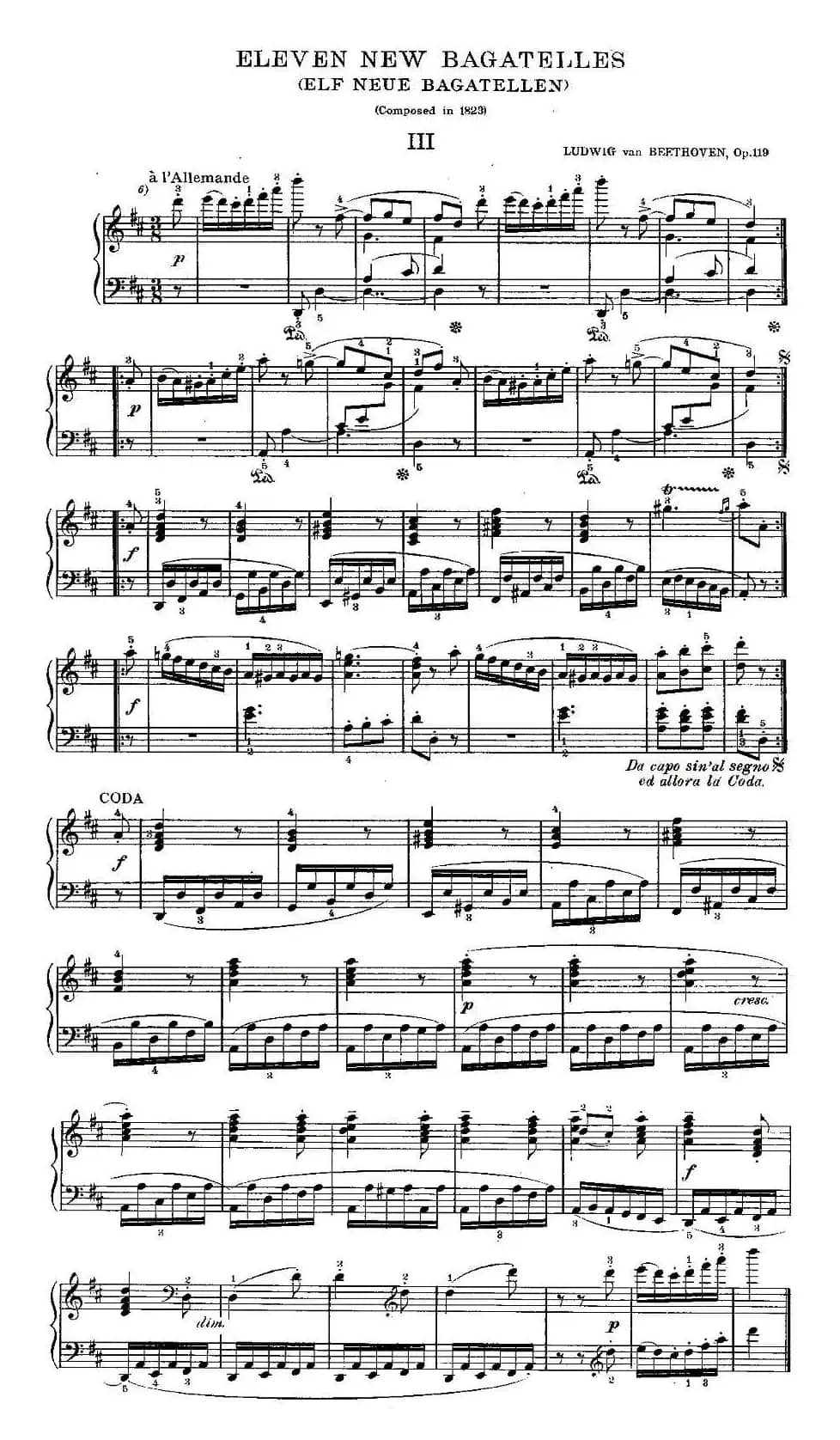 贝多芬钢琴小品Op.119 之三