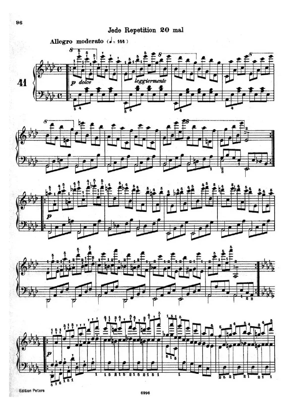 School of the Virtuoso Op.365（60首钢琴高级练习曲·41）