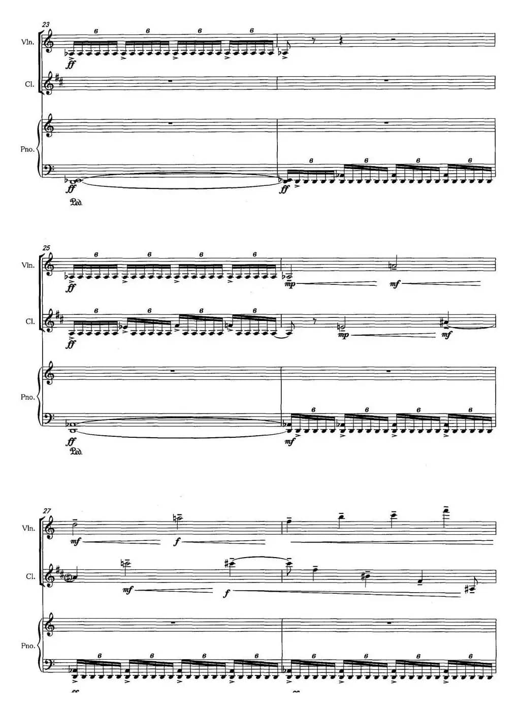 春醒（为小提琴，单簧管和钢琴而作）