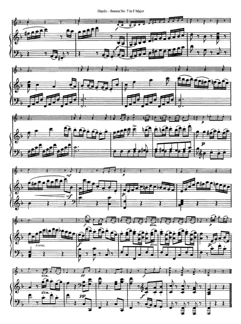 Violin Sonata No.7 in F Major（小提琴+钢琴伴奏）