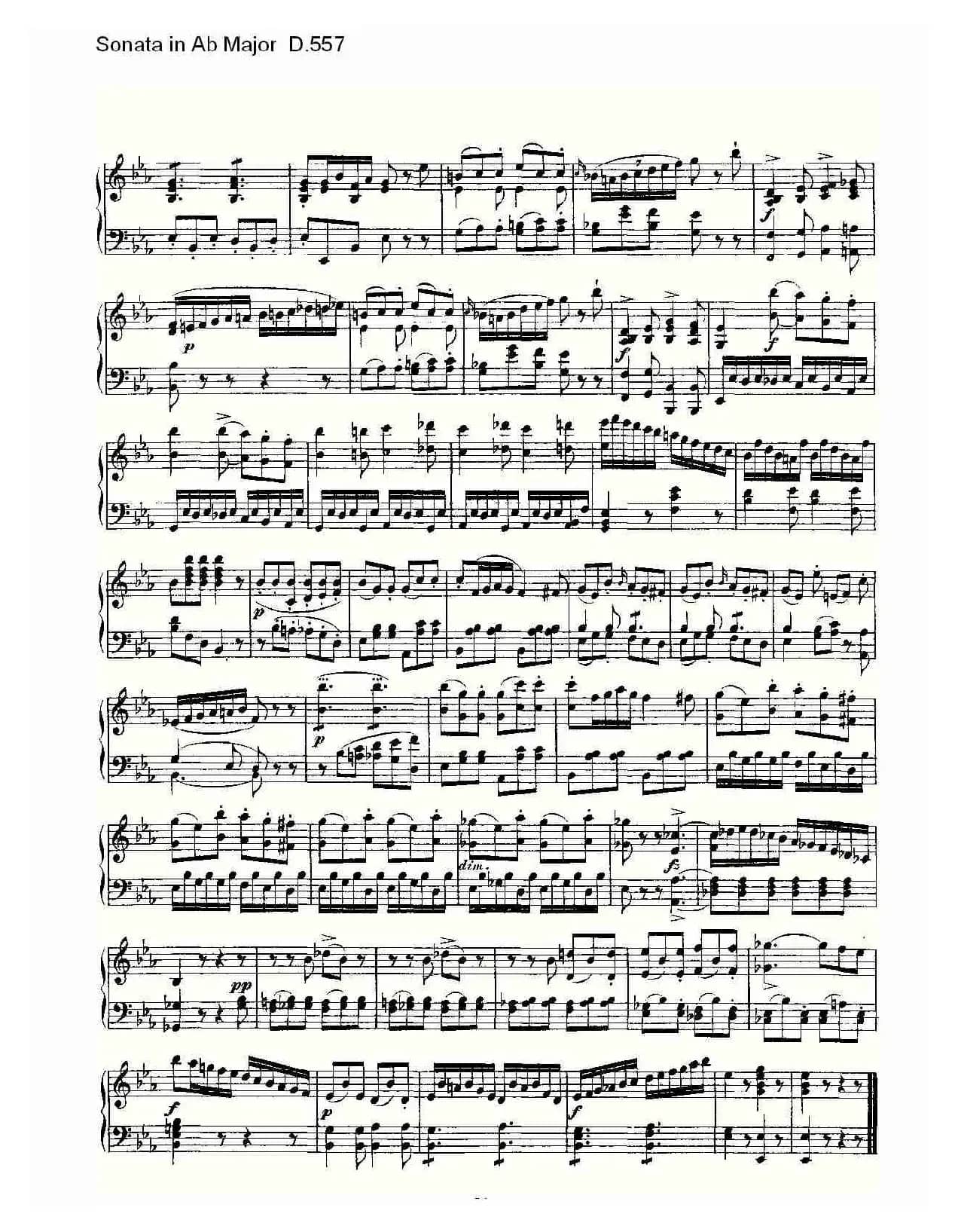 Sonata in Ab Major D.557（Ab大调奏鸣曲 D.557）