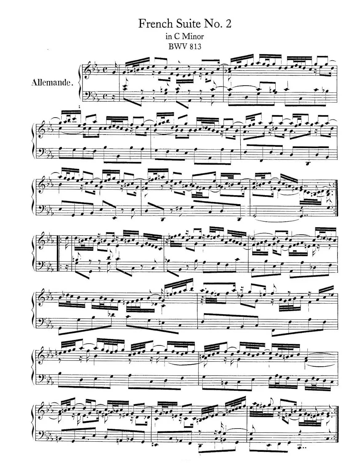 法国组曲之二：c小调