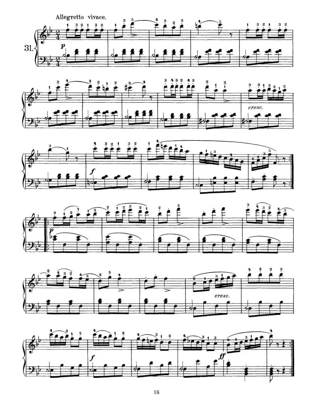 One Hundred and Ten Easy and Progressive Exercises Op.453（车尔尼110首简易练习曲 31——40）