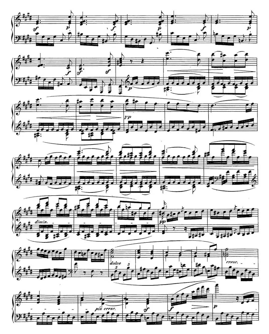 贝多芬钢琴奏鸣曲27 e小调 Op.90 E minor