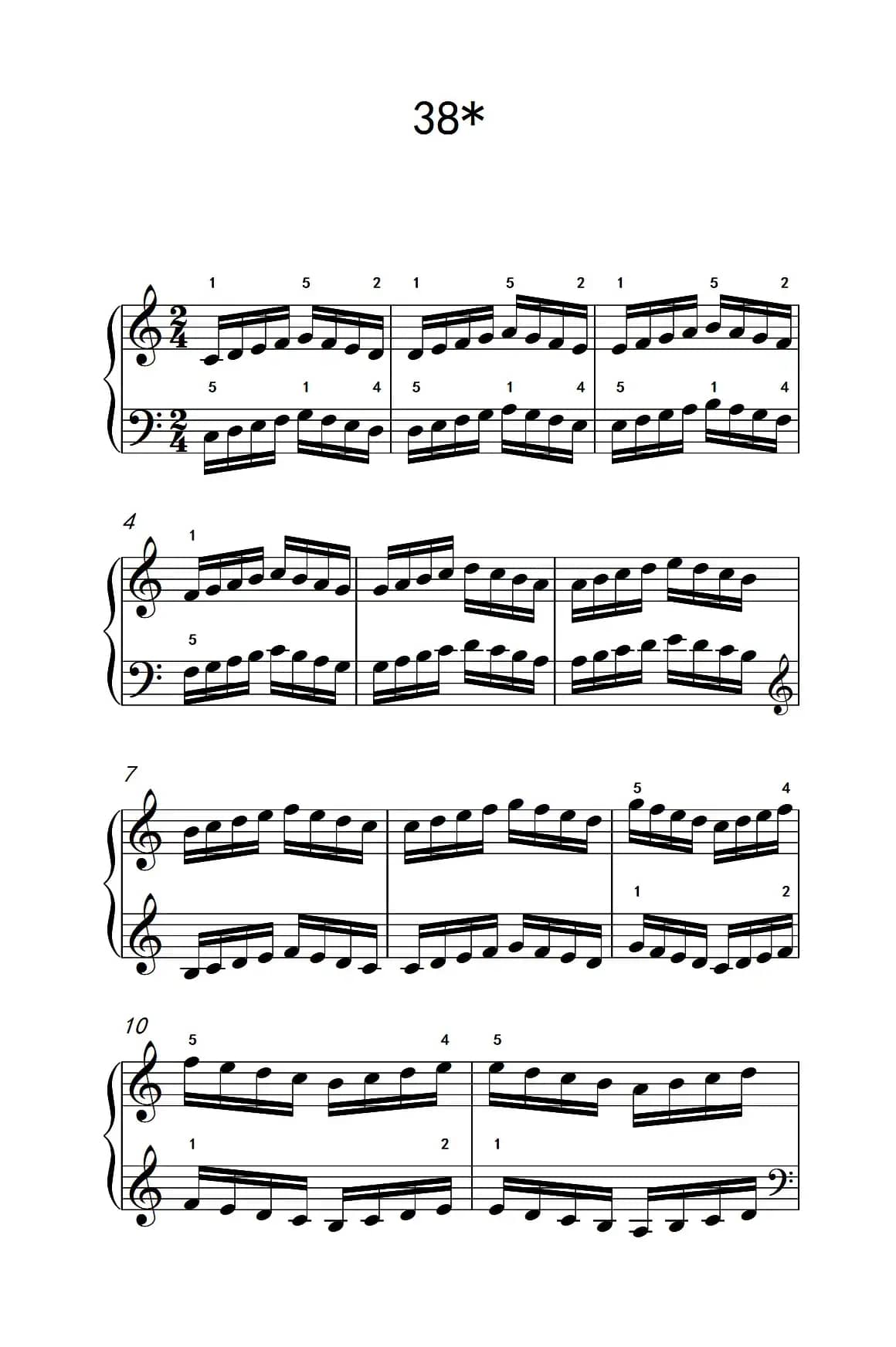 八.提高速度.增强手指灵活性的练习38（儿童钢琴手指练习 1）