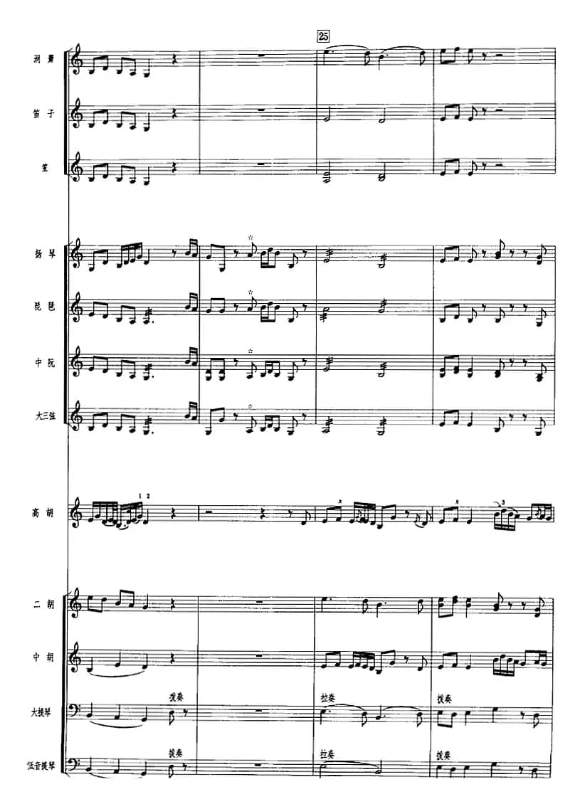 鸟语莺声（广东音乐、高胡+乐队伴奏、五线谱版）