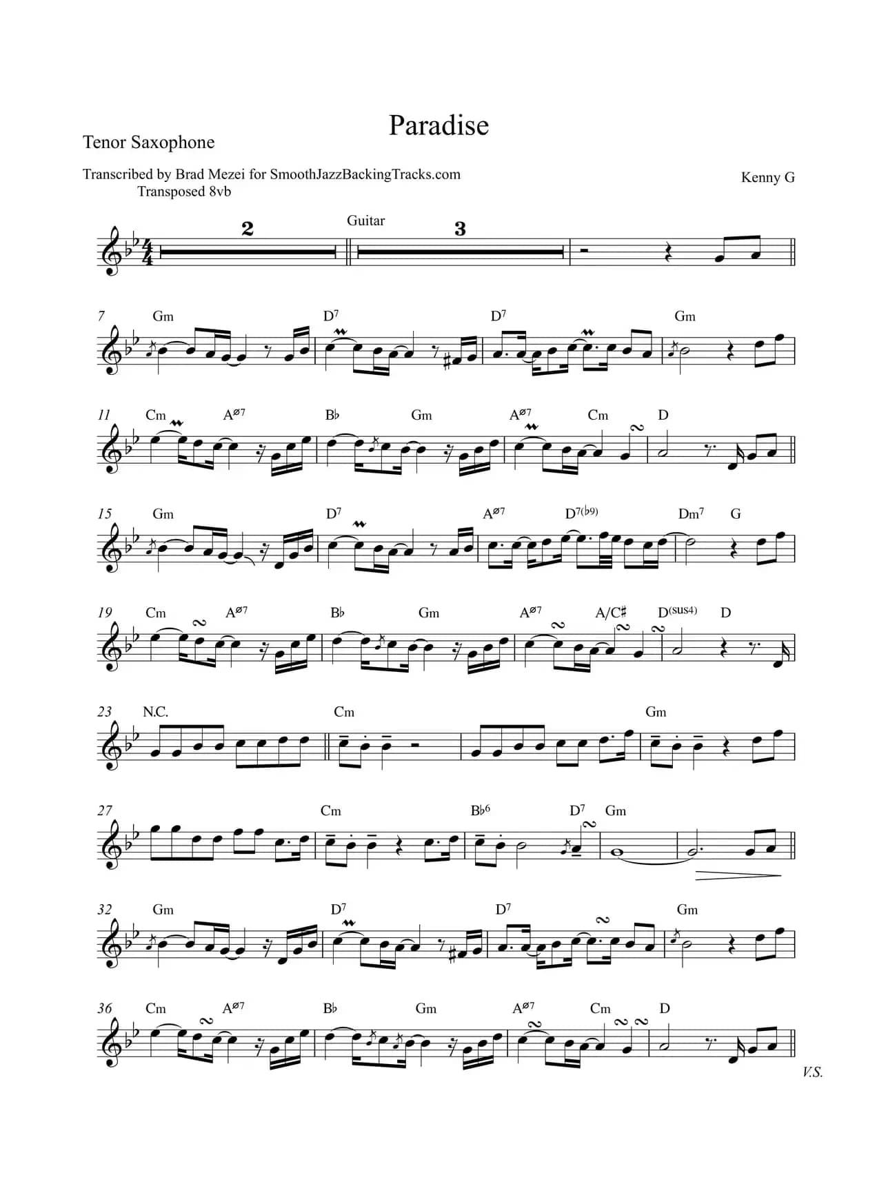 Paradise（次中音萨克斯）