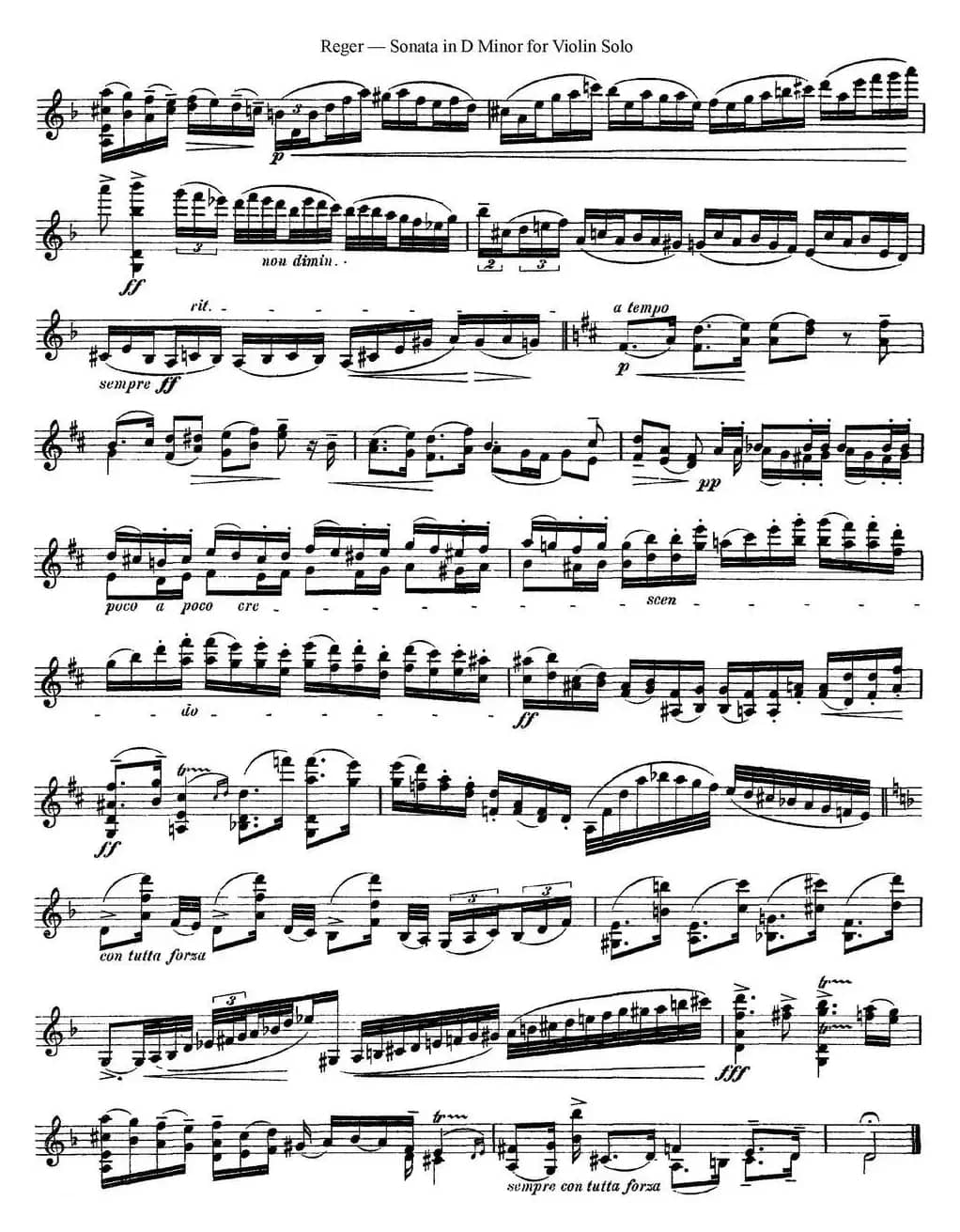 Sonata in D Minor for Solo Violin Op.42 No.1