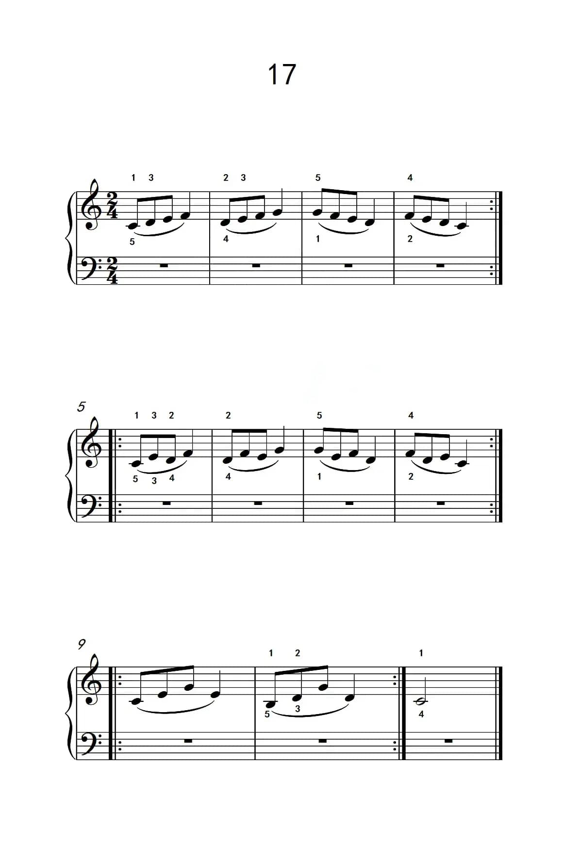 连音练习 17（儿童钢琴手指练习 2）